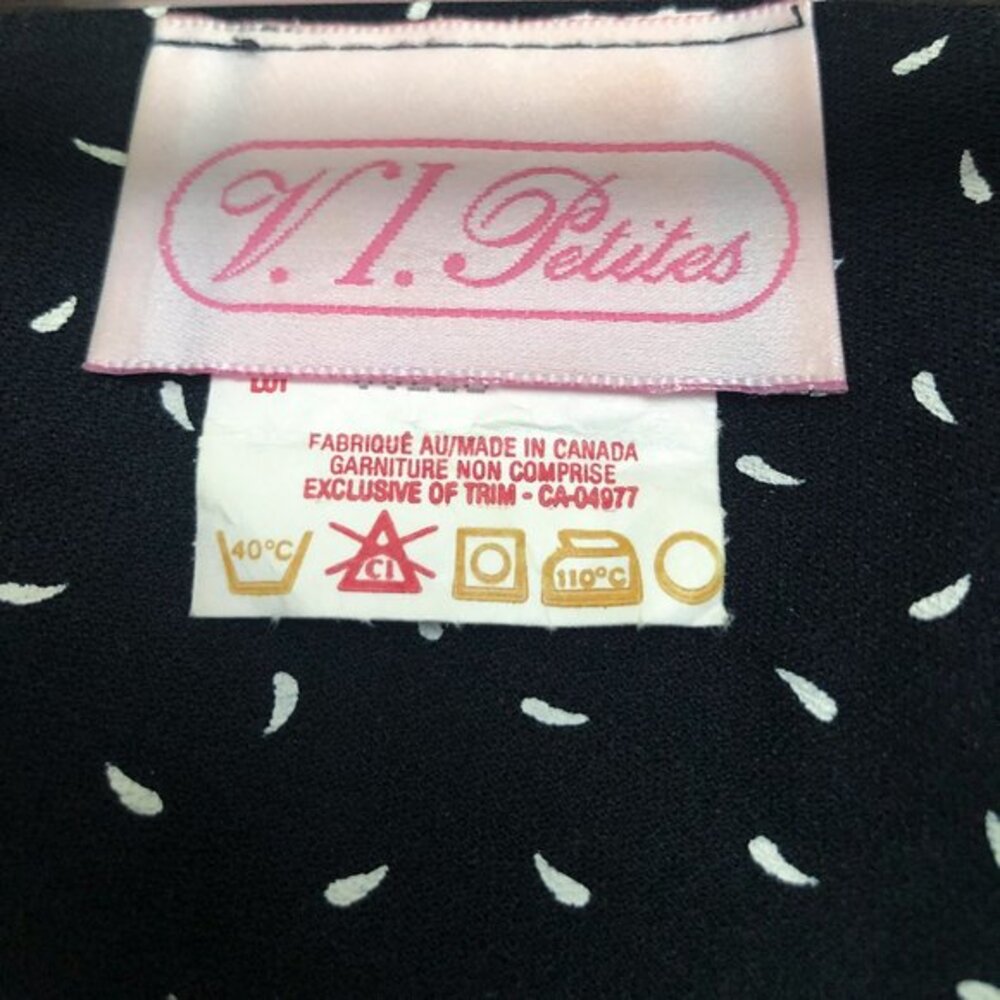 Vintage Collared Long Sleeve Sailor Collar Cardigan Shirt V.I. Petites - Picture 5 of 6